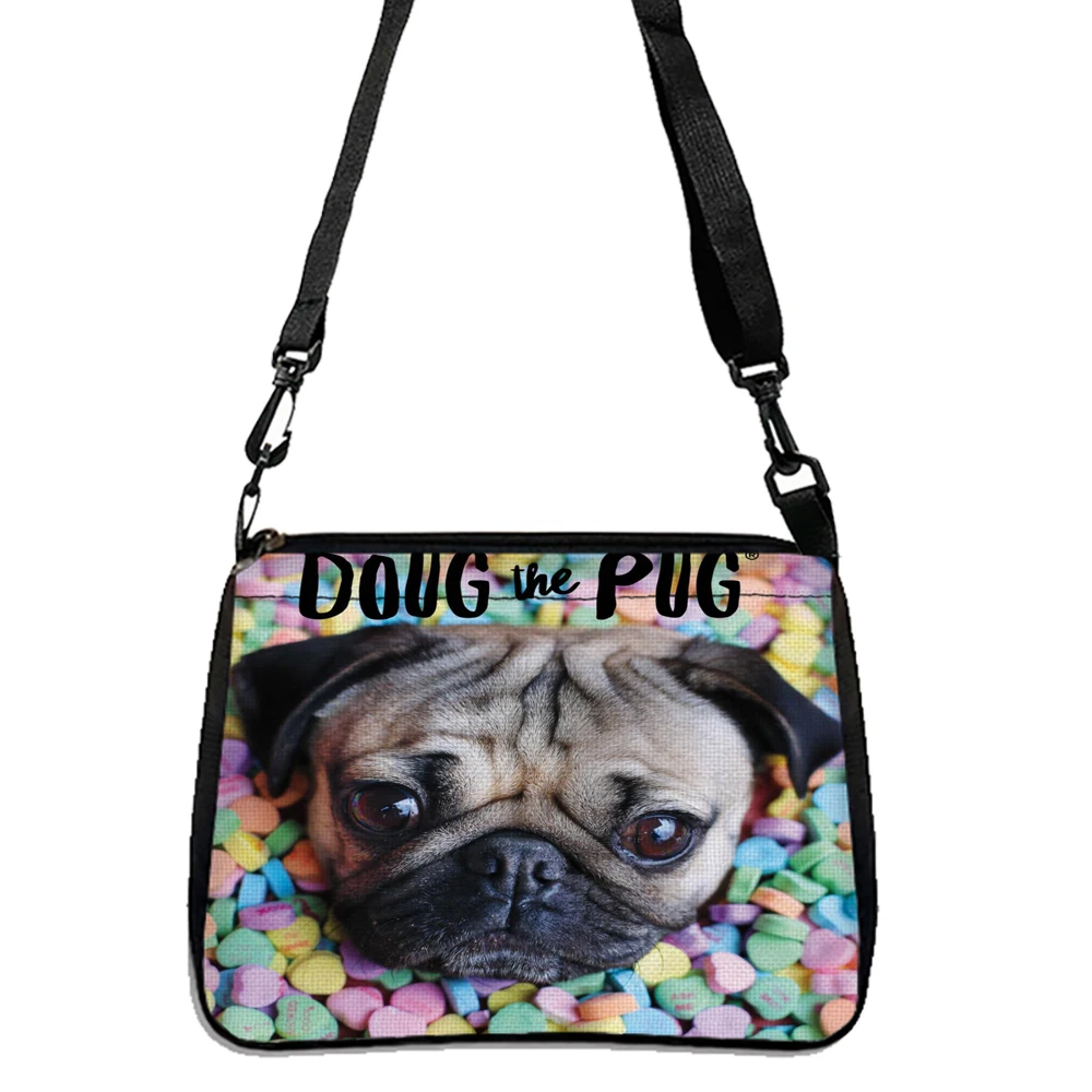 Pug Crossbody Bag, Piano Puppy Shoulder Bag, Casual Handbag & Purse For Women 5.23