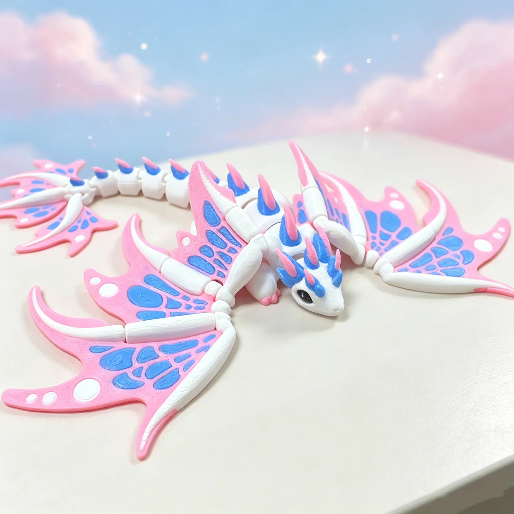 Monarch Dragon, 3D Printed Articulated Dragon Toy ,Poseable Imperial Figure, Fantasy Desk Decor,Gift for Her