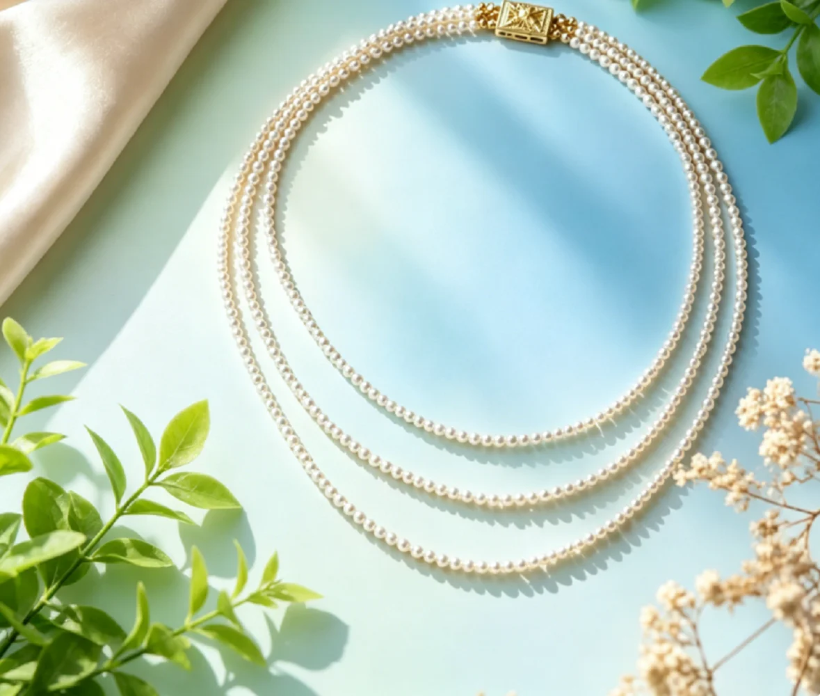 Exquisite necklace AAAA3-4mm natural Japanese pearl necklace 16-17-18in/18-19-20n-3 rows necklace