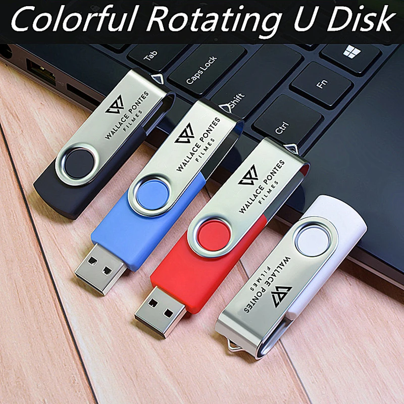 Preço de venda Livre LOGOTIPO Da Empresa Personalizado Cor Portátil Rotação De Metal USB 2.0 Flash Drive GB GB 16 8 4GB GB 64 32GB 128GB Memory Stick