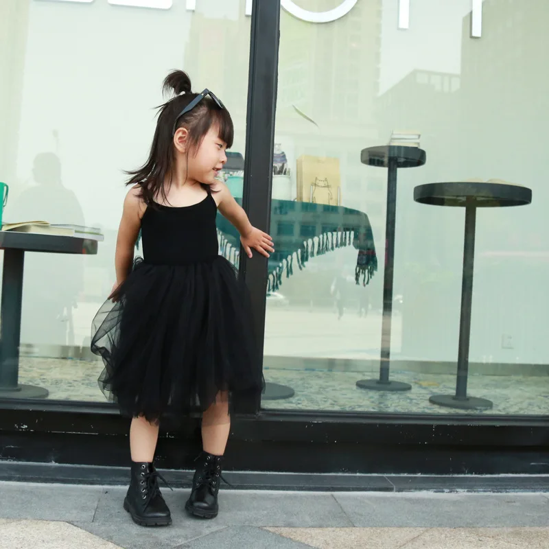 أطفال نسيج متماسكة رقيق بلون تول بسيط ولكن أنيق حالمة نمط الأطفال تنورة الفتيات رائعتين موضة فستان بلا أكمام