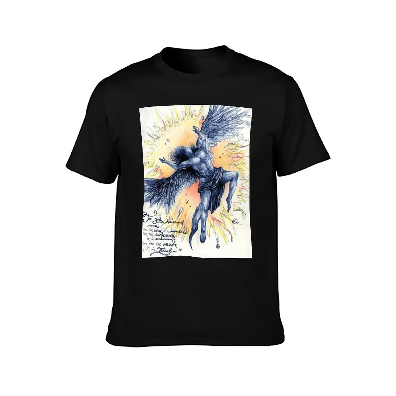 Icarus T-Shirt Summer Casual Cotton Tee Oversized Streetwear Tops Vintage Graphic Print Loose Fit Short Sleeve 100% Cotton