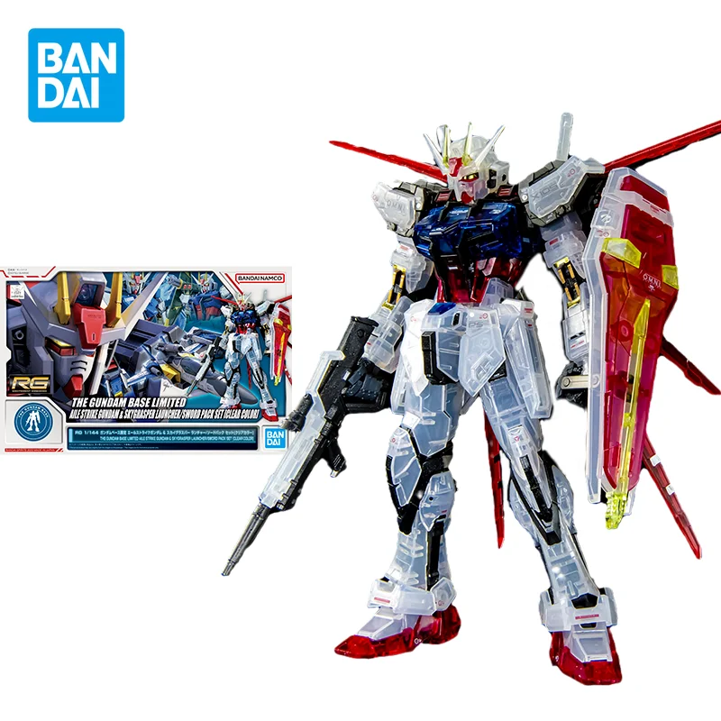 

Bandai GUNDAM Anime RG AILE STRIKE GUNDAM SKYGRASPER LAUNCHER/SWORD PACK SET CLEAR COLOR Action Figure Toys Model Gifts for Kids