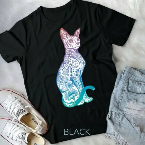 

Stay Weird - Pastel Goth Sphynx Cat Tshirt - Tattoo Kitten - Unisex Form T-Shirt