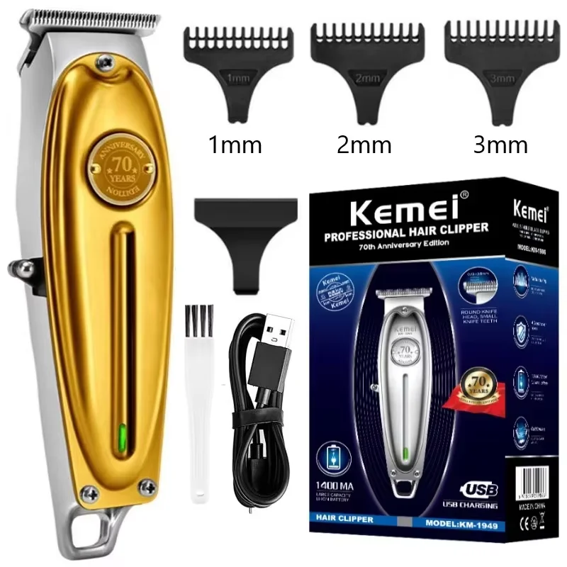 Kemei KM-1949 Pro electric barber full metal professional hair trimmer for men beard hair clipper finishing hair cutting machine image 3
