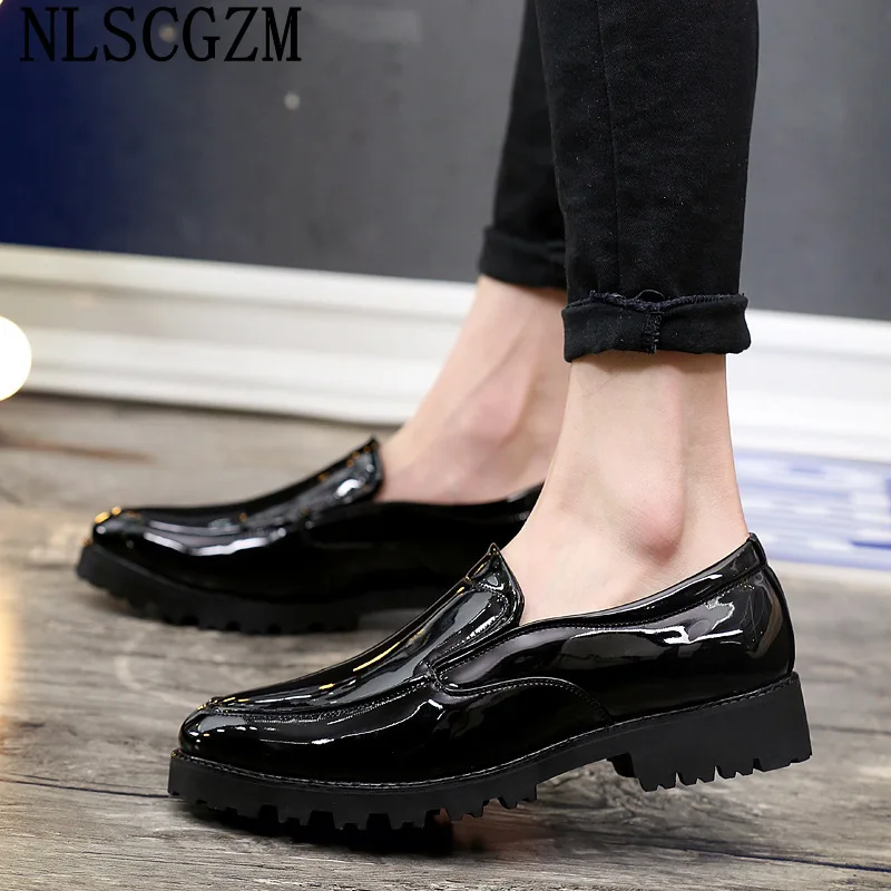 Loafers Dressing Shoes For Men Elegant Men Shoes Oxford Patent Leather Black Mens Shoes Casual Luxury Wedding Dress 2024 Ayakabı