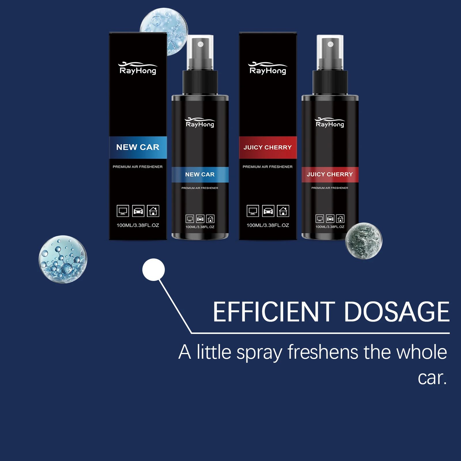 Car Interior Scent Spray Eliminates Odd Odors For Vehicle Cab Home Office Space Long‑Lasting Fragrance Portable Deodorizer Mist view 5