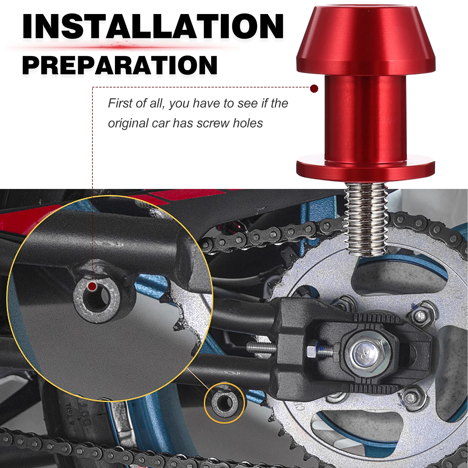 

2pcs 8Mm Swing Arm Stand Screw Cnc Aluminum Rear Lift Screws For Motorcycle Accessories Motorcycle Parts Spool Screw