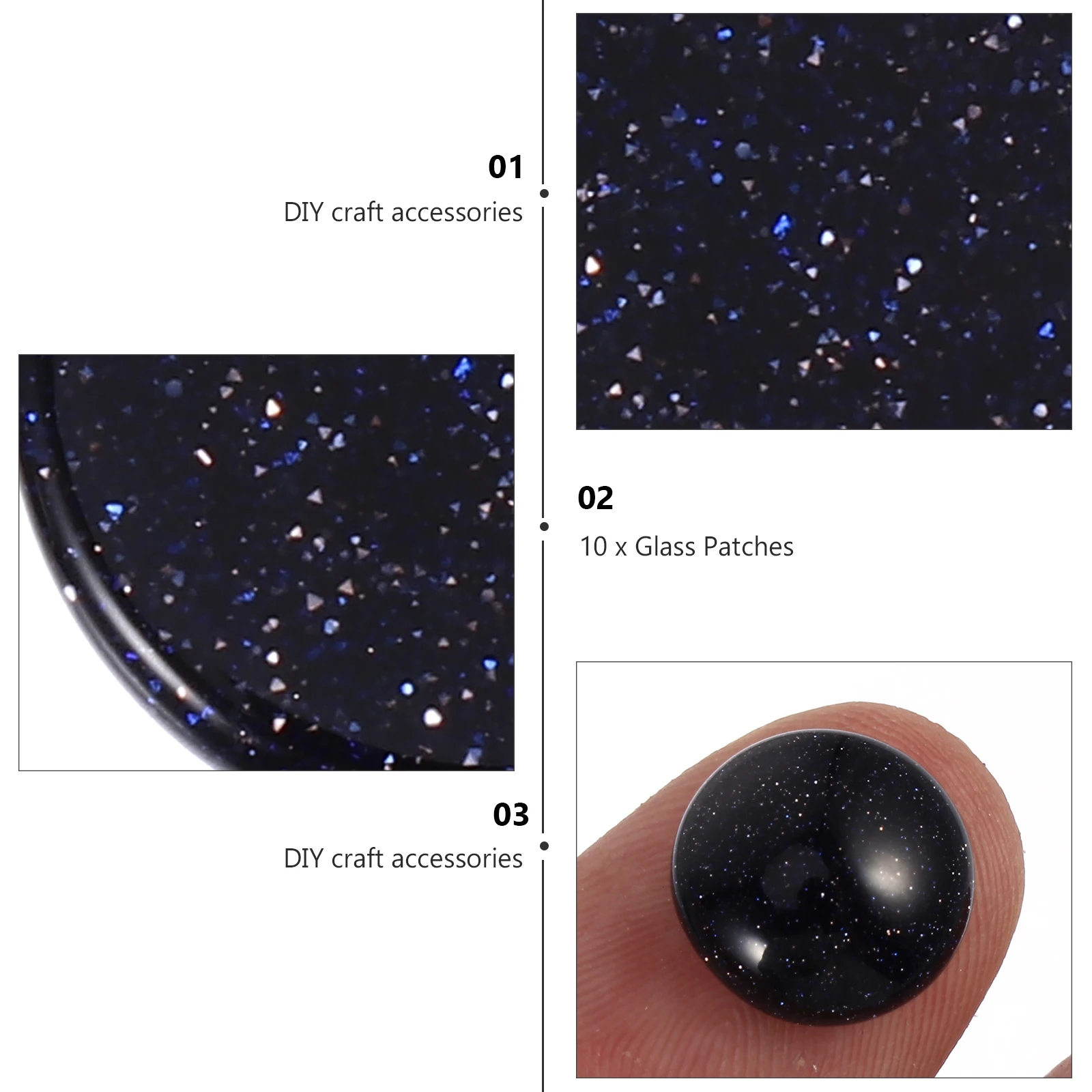 

10Pcs Round Half Dome Flat Back Glass Patches for DIY Jewelry Making Handmade Gemstone Stickers Craft Accessories