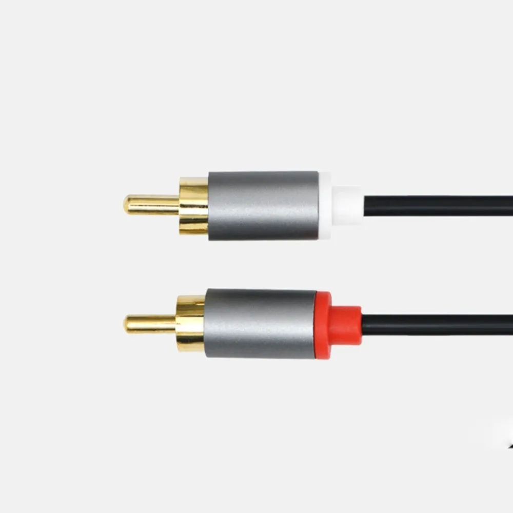 Shielded Double Lotus Head Audio Aux Cable Male-Male Gold-plating 2RCA To 2RCA Amplifier Cable 1m/1.5m/2m/3/5m HIFI