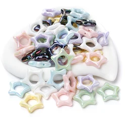 20Pc Acrylic Loose Spacer Bead Colorful Skeleton Pentagram Beads For Jewelry Making DIY Necklace Bracelet Earrings Ballpoint Pen