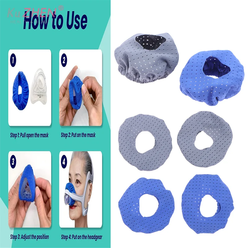 

6/10Pcs High Quality Blue/Gray Reusable CPAP Nasal Mask Liners For N20, C Pap Mask Covers With Breathable Fabric