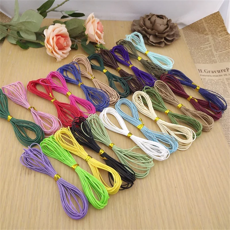 1/1.5/2/3mm Korea tali benang wax perhiasan DIY tali bulat untuk gelang buatan tangan & kalung kerajinan membuat warna campuran 10meter/lot