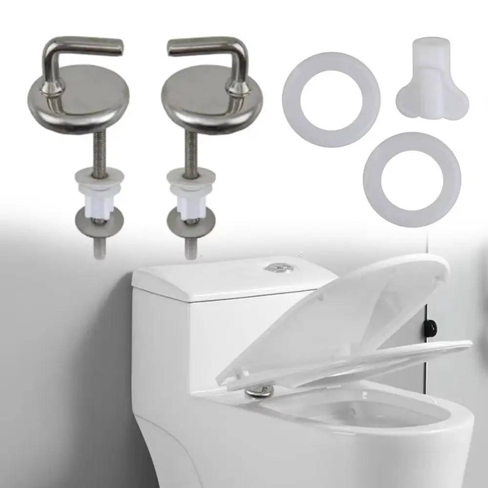 Stainless Steel Toilet Seat Hinge Rust-Resistant Durable Toilet Seat Bolts Kit Universal Toilet Cover Connector