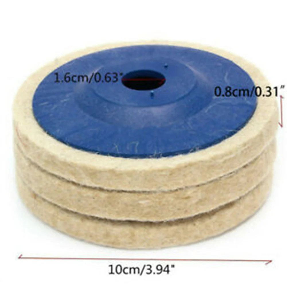 

100mm 4 Inch Wool-Felt Buffing Wheel Polishing Disc Pad Tool Tool Accessories Woodworking Tools Chainsaw Sandpaper Lixadeira