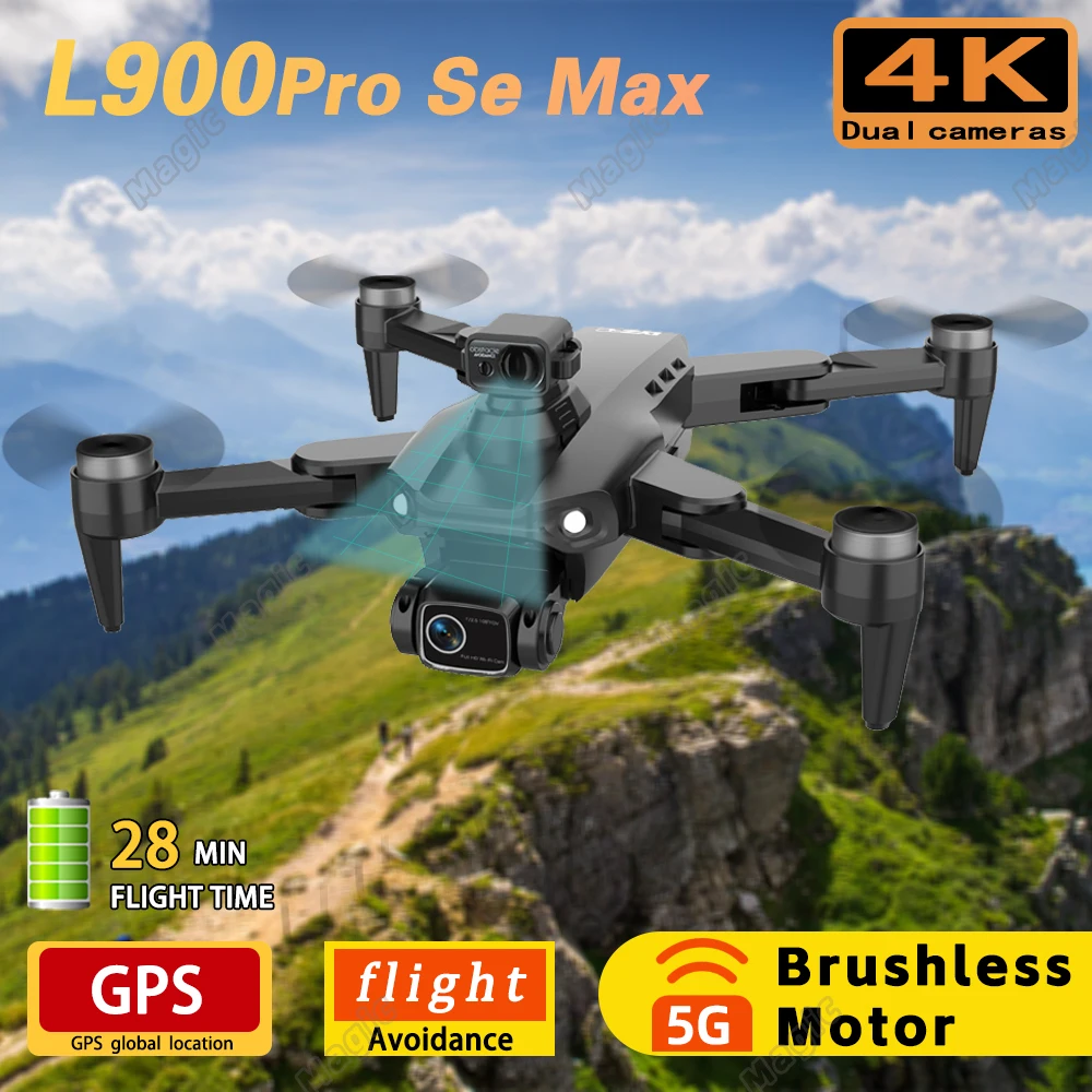 L900 Pro SE MAX Drone 4K HD Obstacle Avoidance Camera 360 Degree Rotating Brushless Motor Remote Control Quadcopter Mini Drone