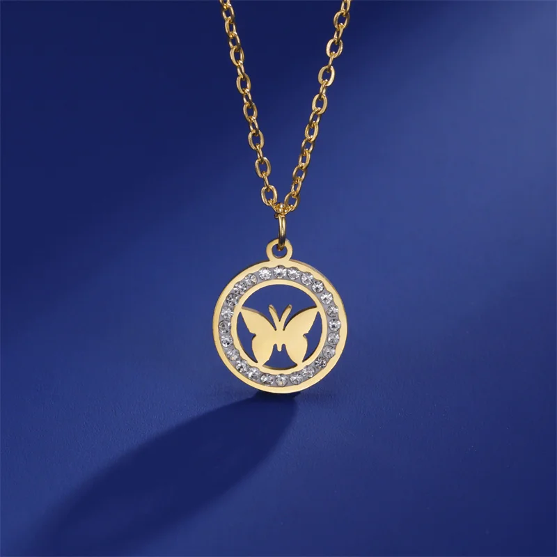Trendy Edelstahl Strass Baum des Lebens Anhänger Halskette Für Frauen Charme Sommer Schlüsselbein Kette Schmuck Colgantes Cadena – Detail 35