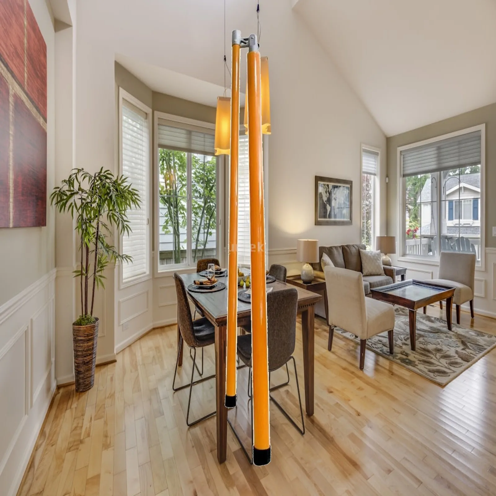 Fiberglass Orange Retractable Pole for Vehicle Height Measurement in Transport and Warehouse Settings