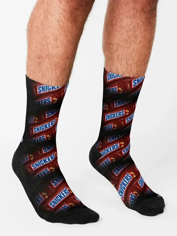 SNICKERS Pattern Socks Climbing Novelties retro cotton Socks For Girls Men's