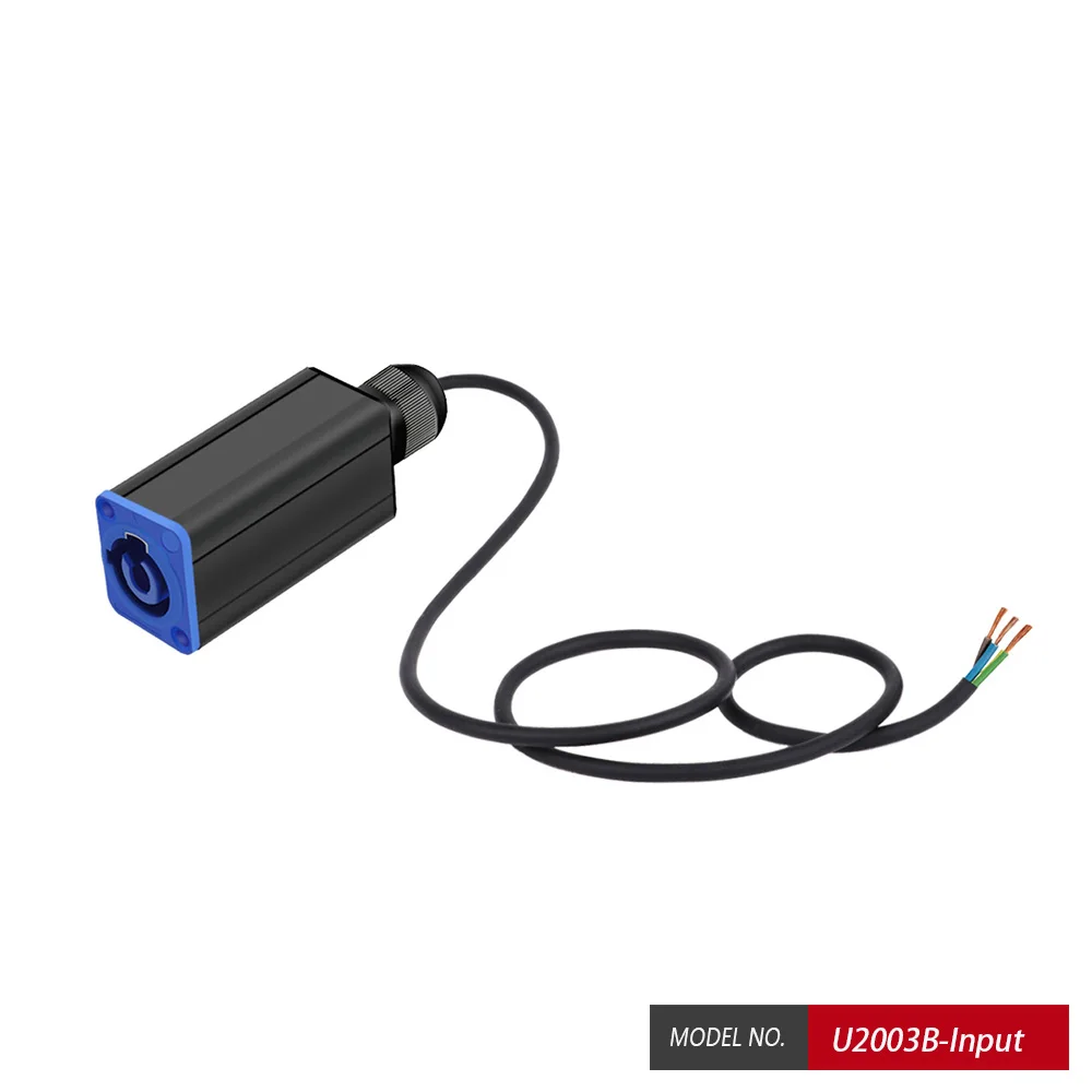 INput/Output 3 Core Powercon Cable Gland Electronic Engineering Box Powercon Couplers Extender Connector Housing Case with Clip
