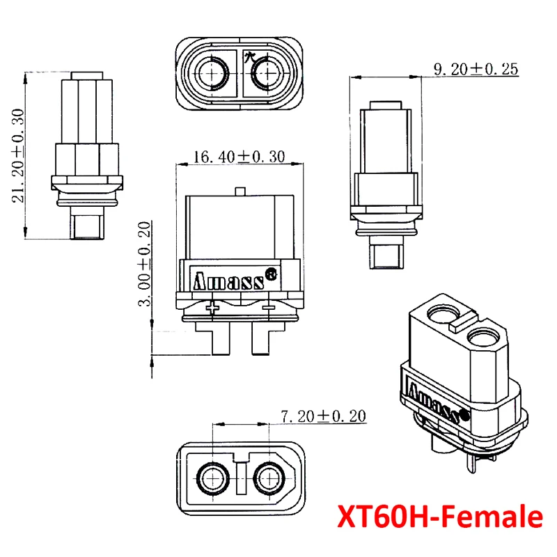 1PCS XT60H (XT60 Upgrade) Male Female Bullet Nickel-plated Connectors Power Plugs with Sheath for RC Parts