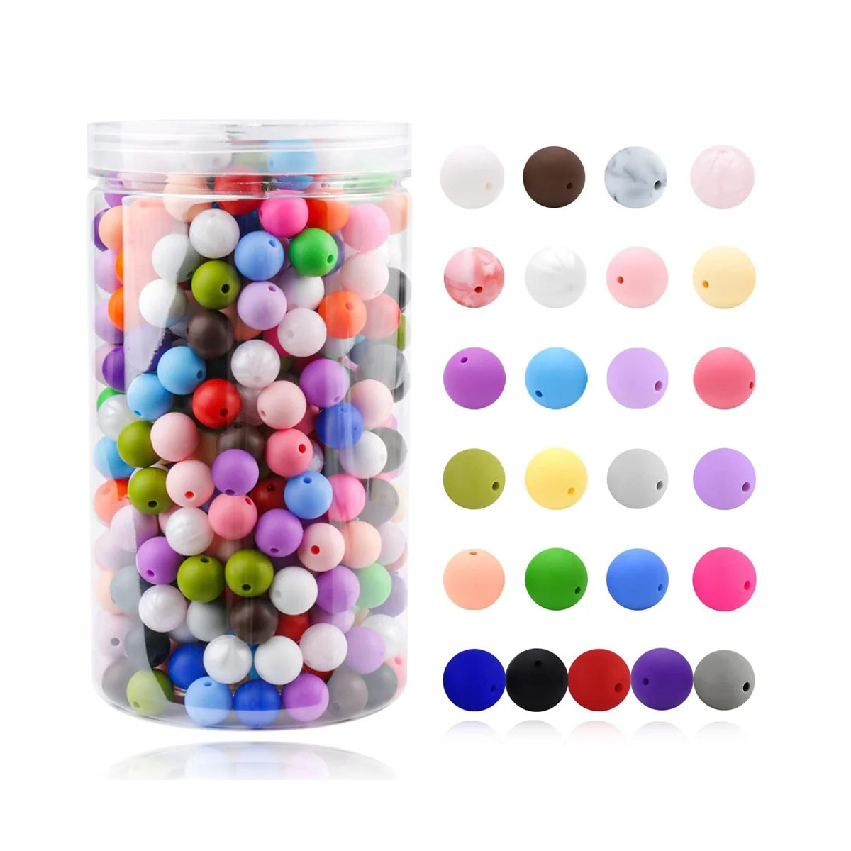 

500Pcs 12Mm Silicone Beads 25 Mixed Silicone Beads Bulk Round Silicone Beads for Keychain Making Kit Necklace Making