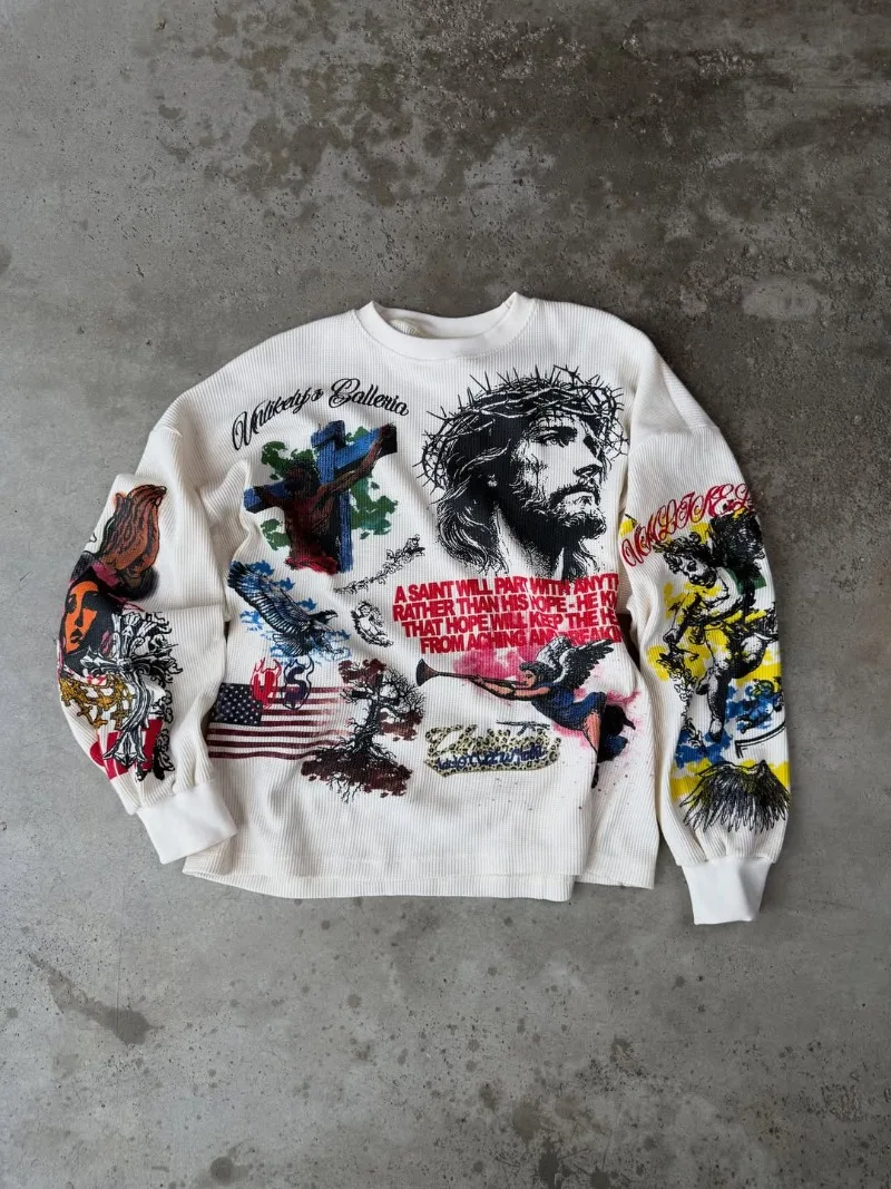 

Casual Harajuku Letter Anime Print Oversized Cotton Round Neck Anime T-shirt Men Y2K Hip-hop Retro Rock Top Streetwear Women
