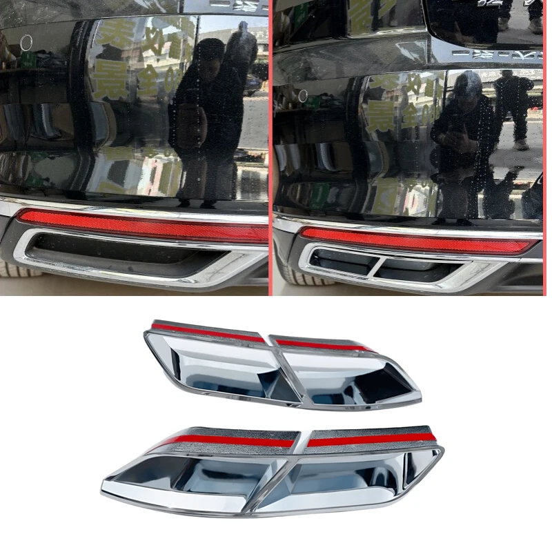 Für Volkswagen VW Passat B8 2020 2021 2022 2023 ABS Auto Auspuff-Endrohr-Abdeckung Zierleiste Endrohrrahmen