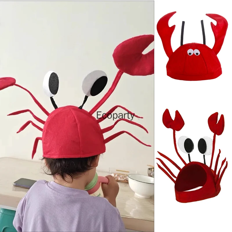 

Взрослый и детский Хэллоуин, краб, морское животное, шляпа, забавный рождественский подарок, аксессуар для костюма, кепка для дня рождения, реквизит для фотосессии
