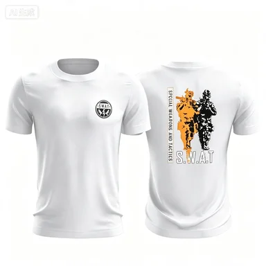 Men SWAT Special Weapons And Tactics Graphic T Shirt Tactical Military Short Sleeve Cotton T-shirt Outdoor Casual Streetwear