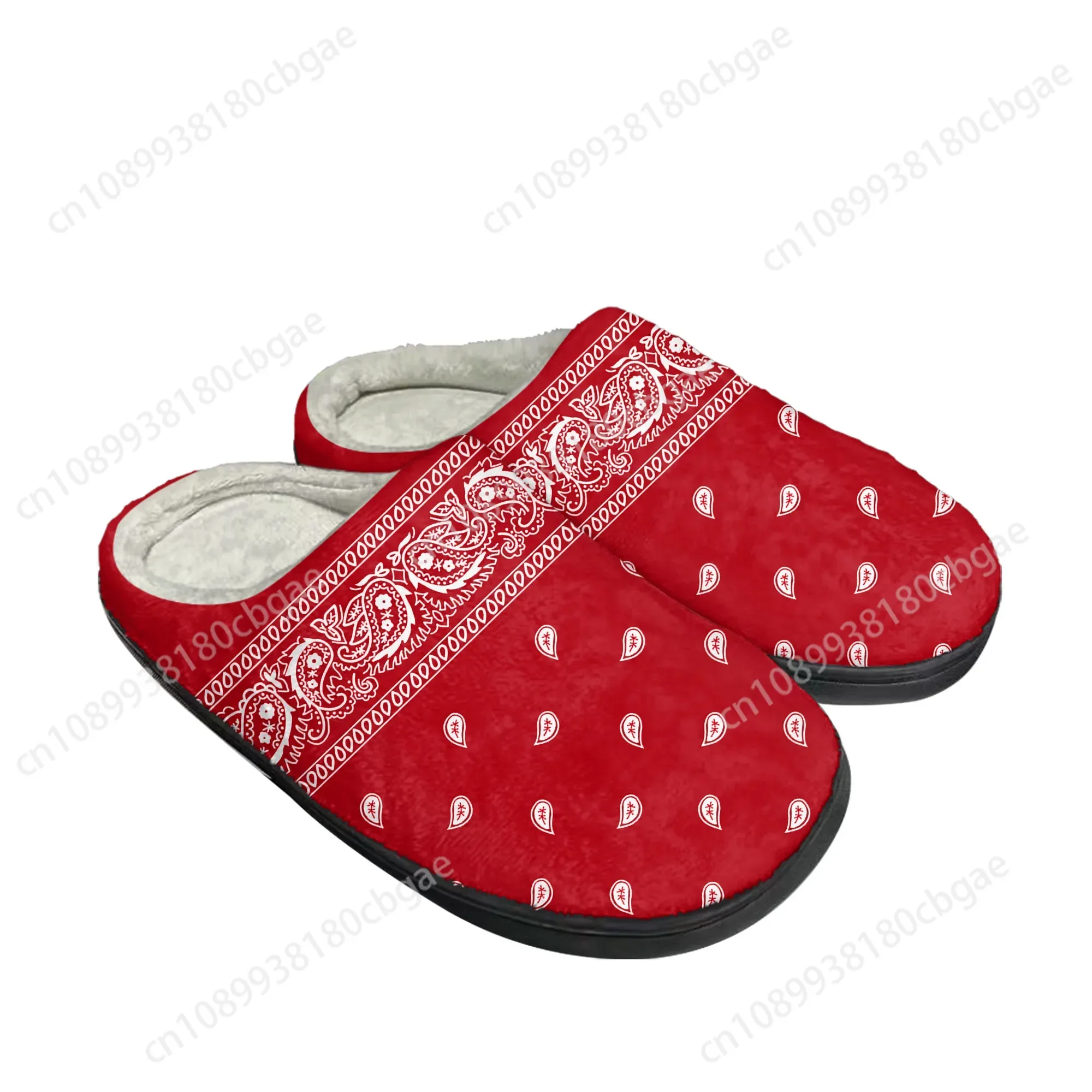 

Bandana Paisley Home Cotton Slippers Mens Womens Plush Bedroom Casual Keep Warm Shoes Thermal Indoor Slipper Customized DIY Shoe