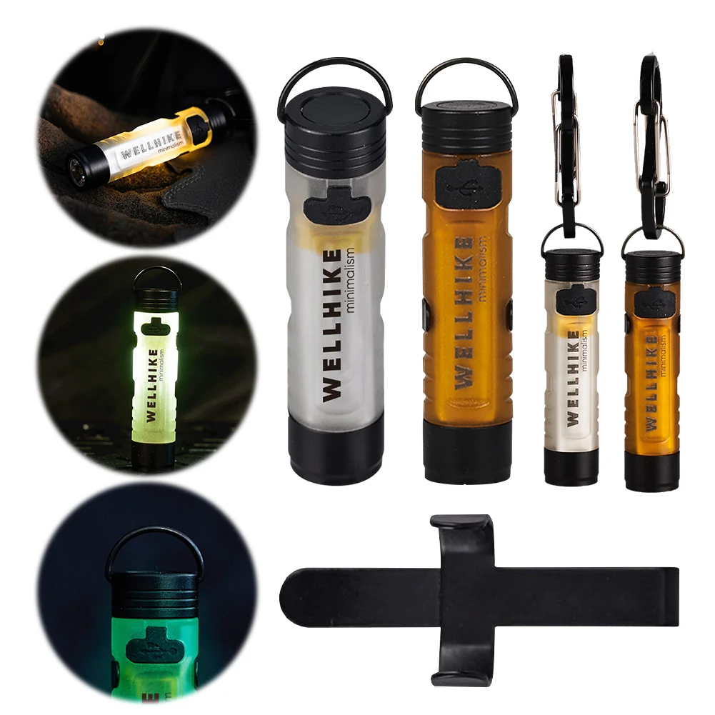 LED Pocket Hat Clip Flashlight Mini Handheld Tactical Flashlight Portable Camping Pocket Torch Lamp Type-C Charging Work Light