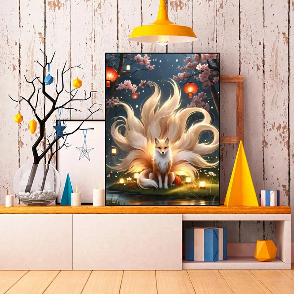 الخيال الحيوان الثعلب الماس اللوحة التطريز 5D DIY جديد وصول الراين صورة فسيفساء عبر الابره مجموعات اليدوية طفل هدية #3