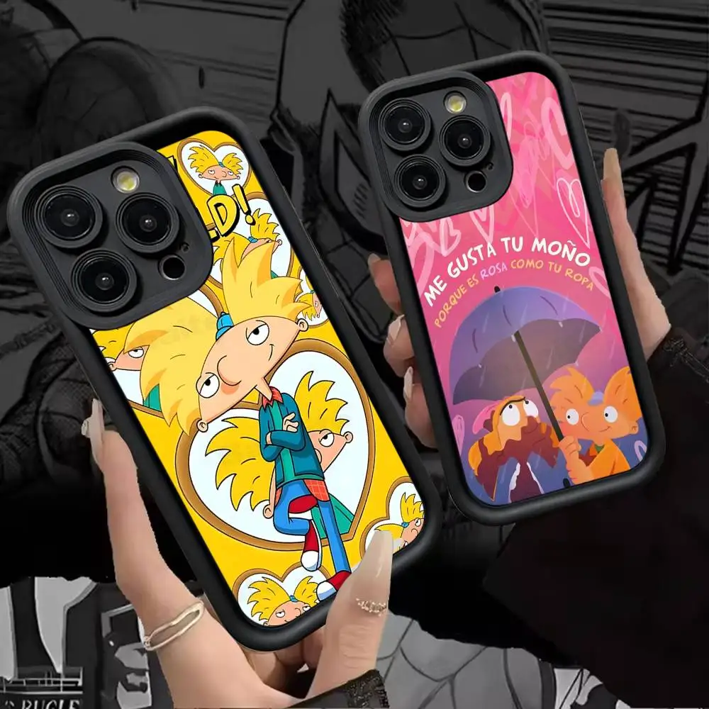 H-Hey A-Arnold Helga Bonito Phone Case For IPhone 17 16 15 14 13 12 11 Pro Max 16E Plus INS Soft Cover