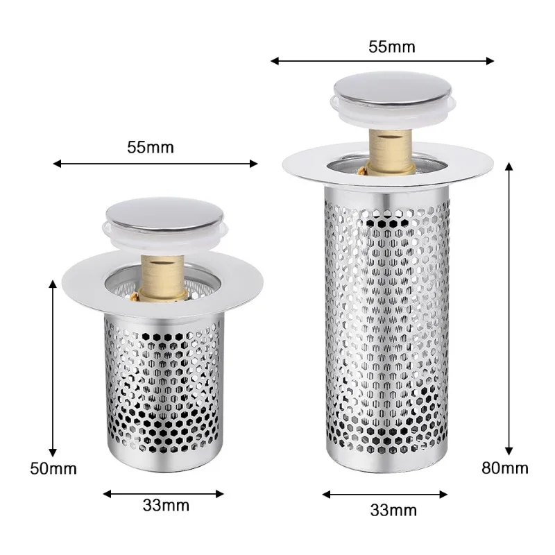 Multifunctional Floor Drain Filter Washbasin Pop-Up Bounce Core Basin Stopper Hair Catcher Shower Sink Strainer Bathroom Tools