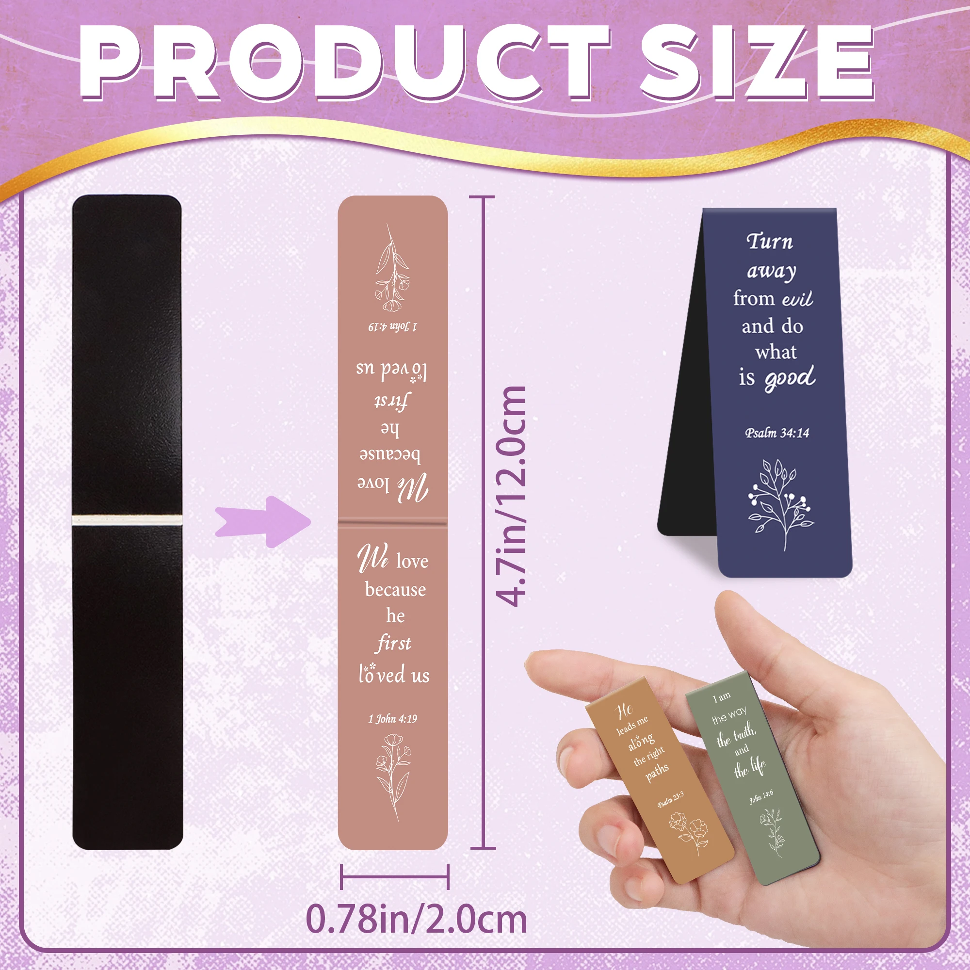 48pcs/96pcs Inspirational Religious Page Markers | Foldable Page Clips for Bible Study, Scripture Journaling | Gift for Readers