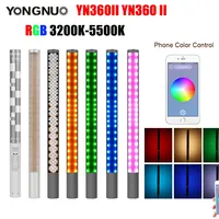 YONGNUO YN360II YN360 II LED Video Light Handheld 3200k-5500k RGB Handheld Ice Stick with Built-in 5200mAh Lithium Battery