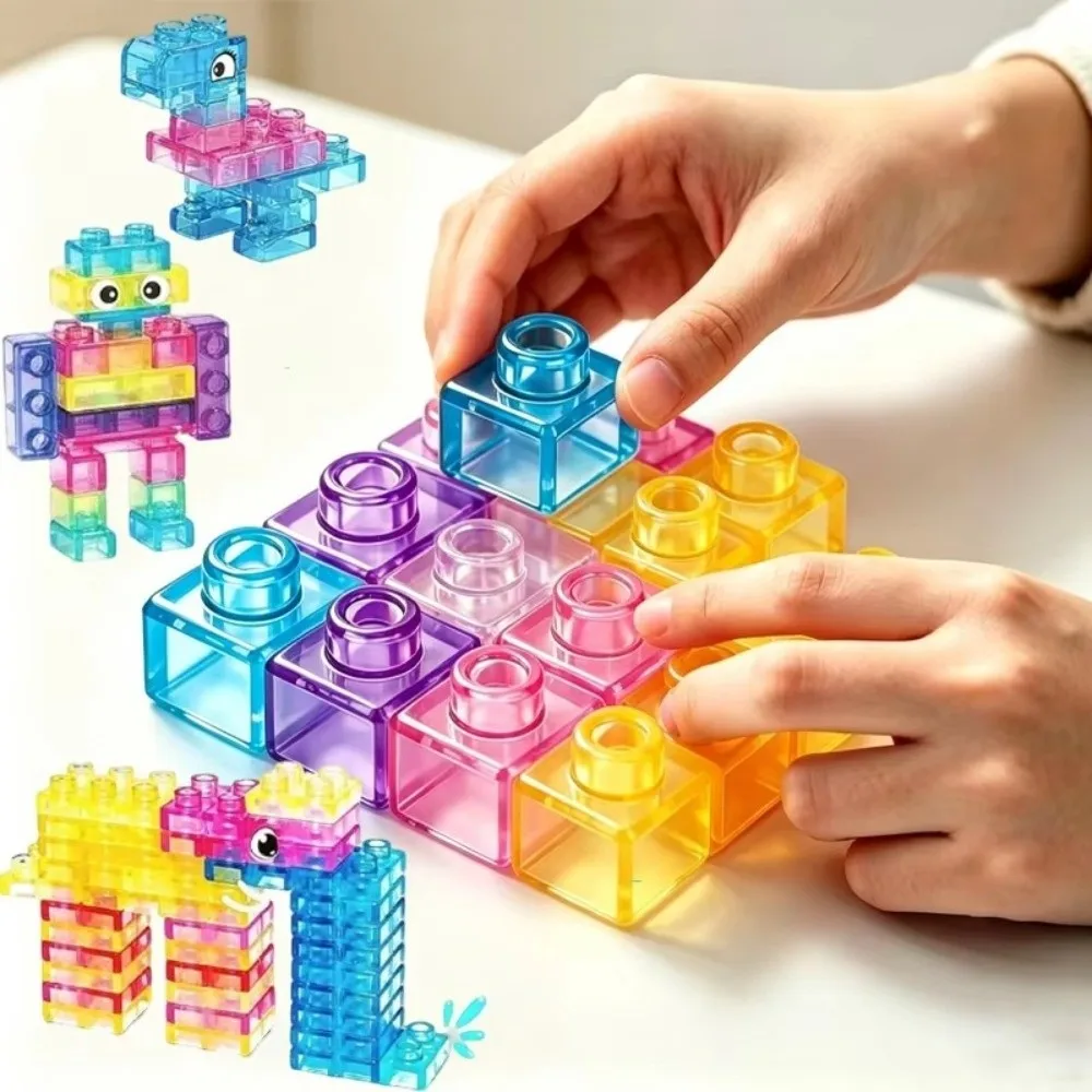 Fidget Soft Jelly Jelly Building Blocks Rubber Stackable Squishy Building Blocks Flexible Transparent Soft Jelly Blocks Gift
