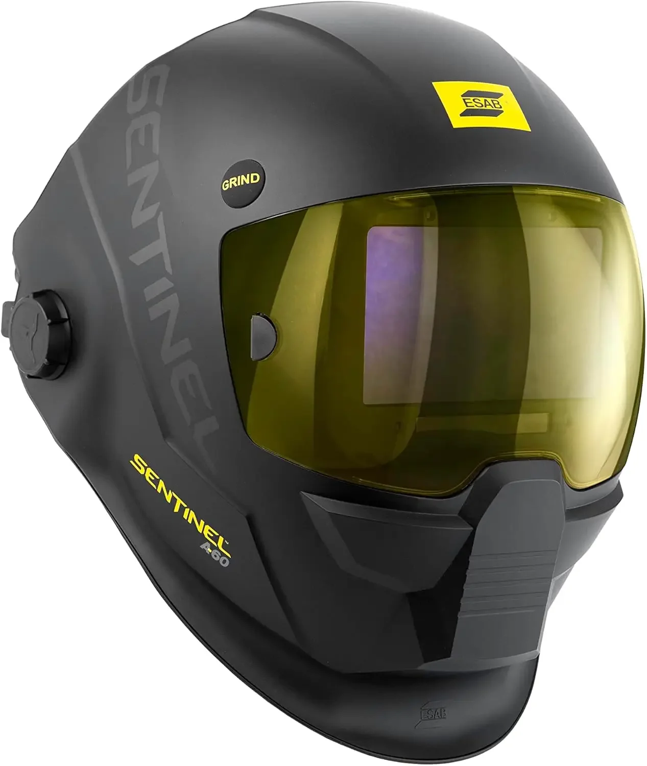 A60 Welding Helmet, Black Low-Profile Design, High Impact Resistance Nylon, Large Viewing Area 4.65 in x 2.80 in