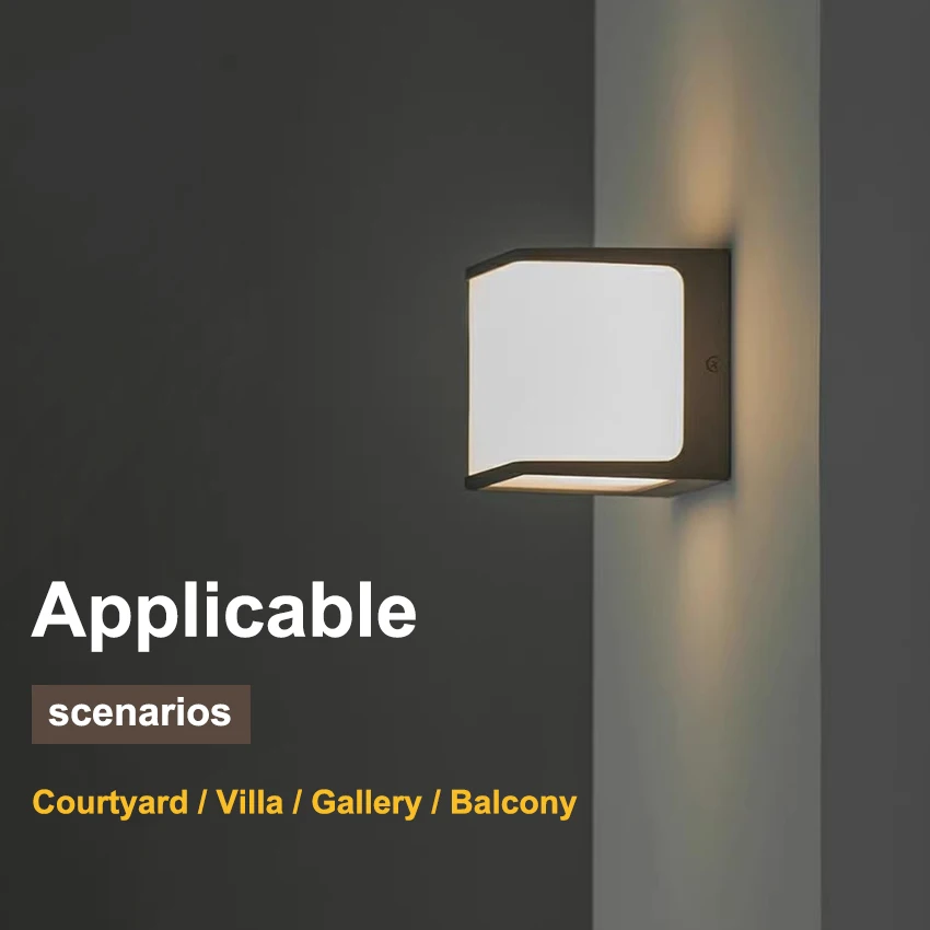 Outdoor Wall Light Waterproof Simple Four sided Light Effect Super Bright LED Wall Washing Light Villa Balcony Courtyard Light
