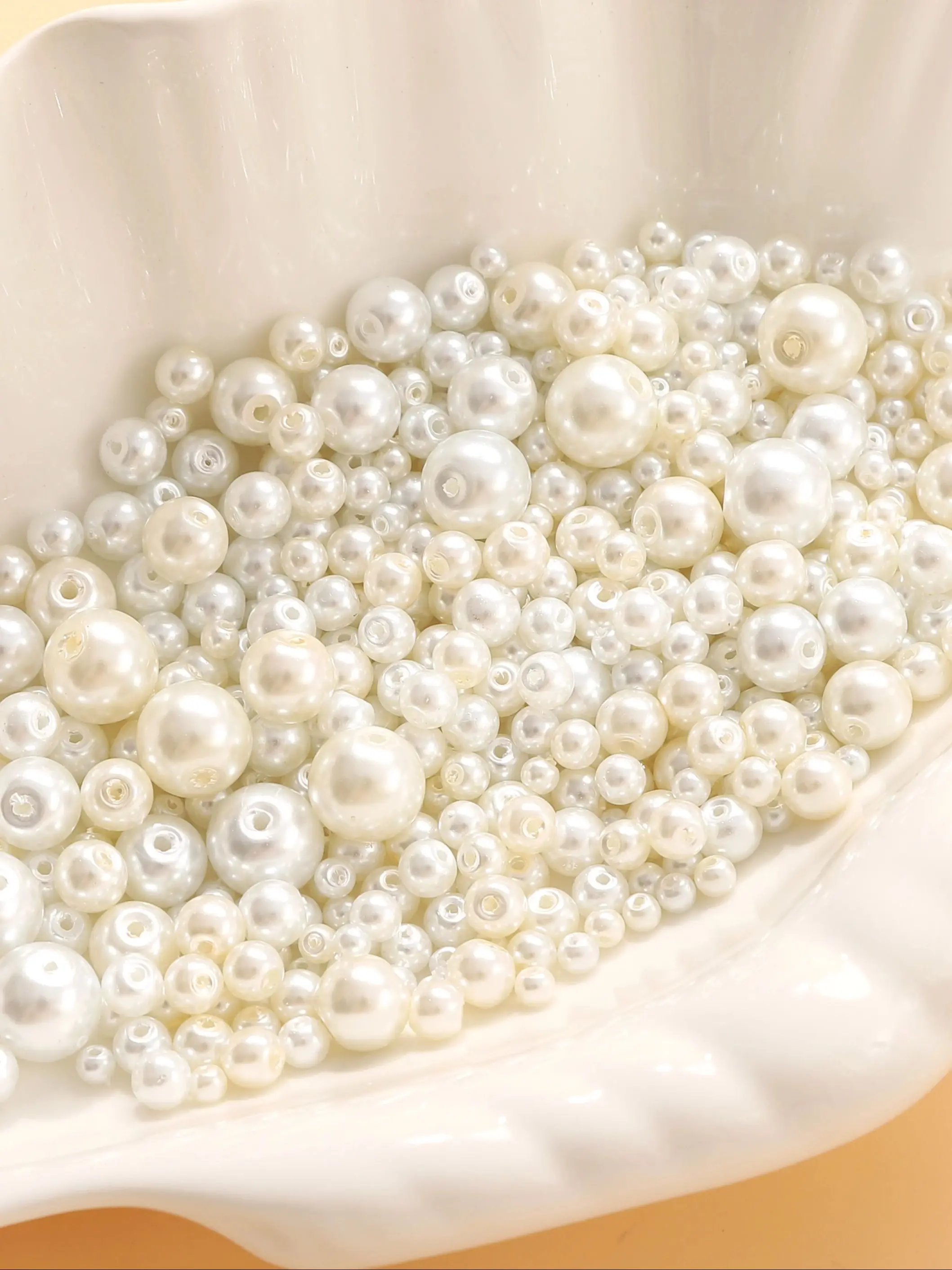 20-50 pièces 3/4/5/6/8/10mm perles de verre ivoire/blanc perles rondes d'espacement pour la fabrication de bijoux bricolage Bracelets faits à la main collier