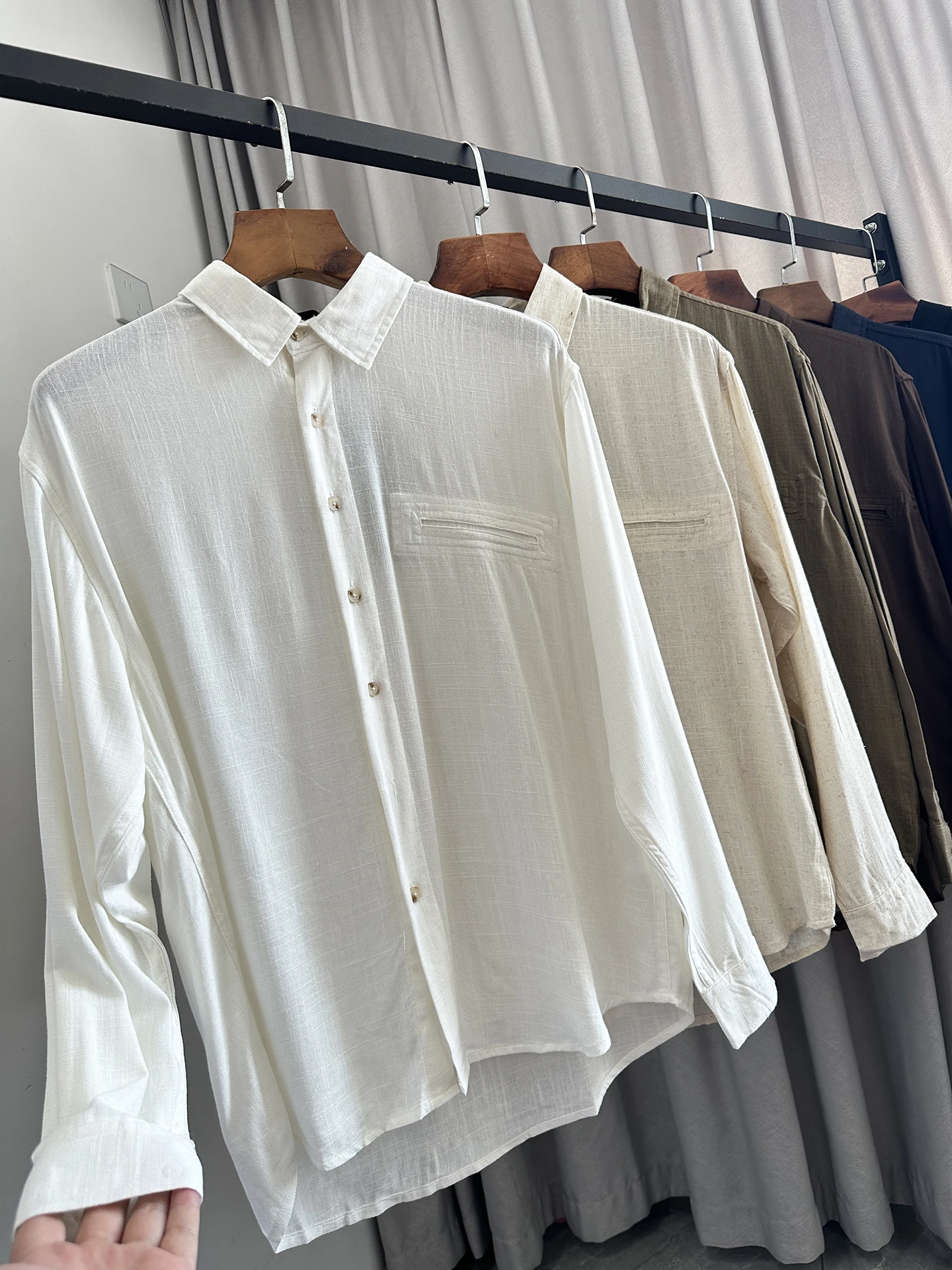 Super Comfortable Men's Business Commute Long Sleeve Shirt Fall Season Skin-friendly Classic Collar Versatile Casual Wear