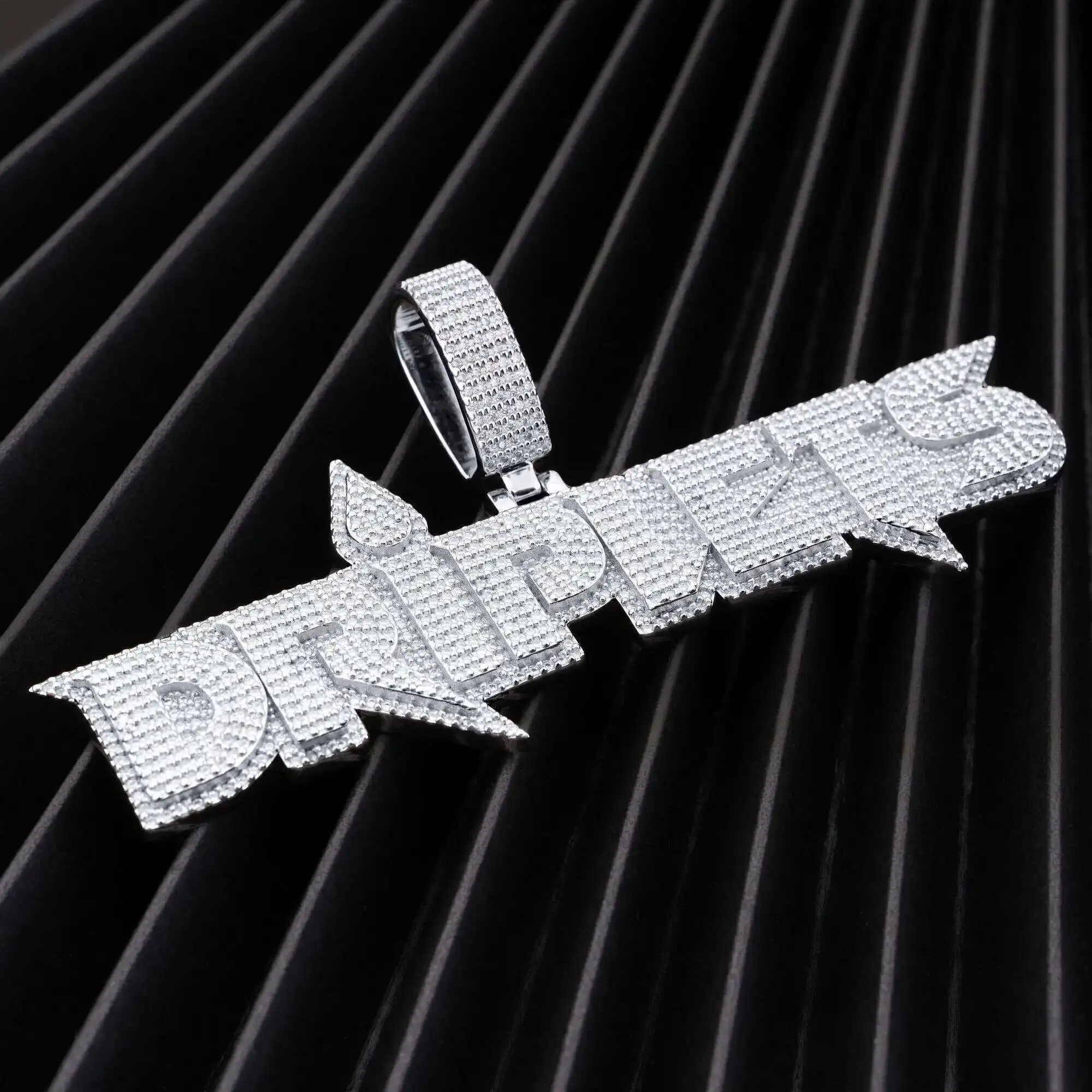 Fashion Hip Hop Style Jewelry Customization 925 Silver Letter Pendant With GRA Certified Mossanite Diamond Pendant for Men Women