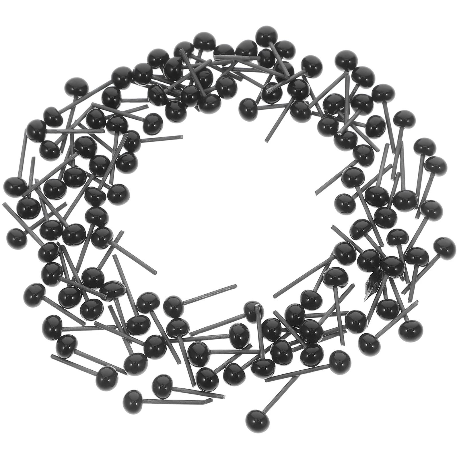 50 paires d'yeux de haricot noir, gros chat auto-adhésif pour artisanat, globes oculaires, animaux en peluche