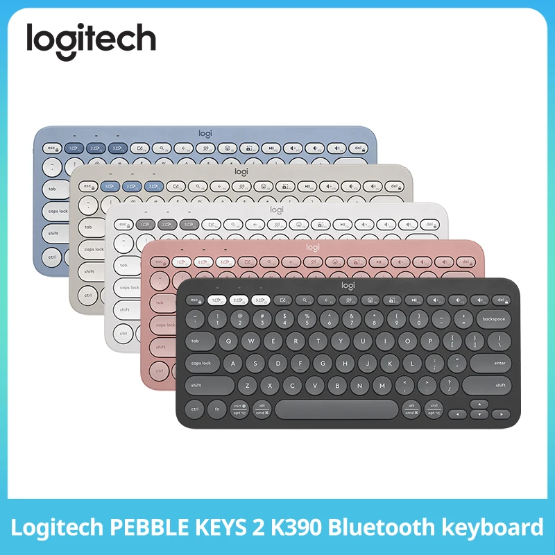 Logitech Pebble Keys 2 K390 Multi-Device Bluetooth Wireless Slim Silent Keyboard for PC Laptop iPad Mac Phone