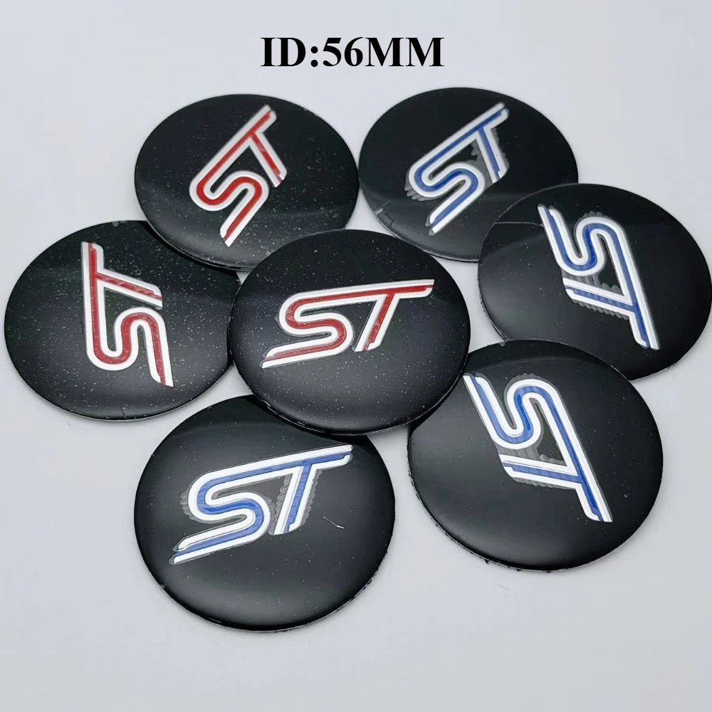 

4PCS 56mm ST Car Wheel Center Stickers Cover for Ford ST Fusion Everest Escape Explorer Edge Mondeo Focus Ecosport Fiesta Kuga