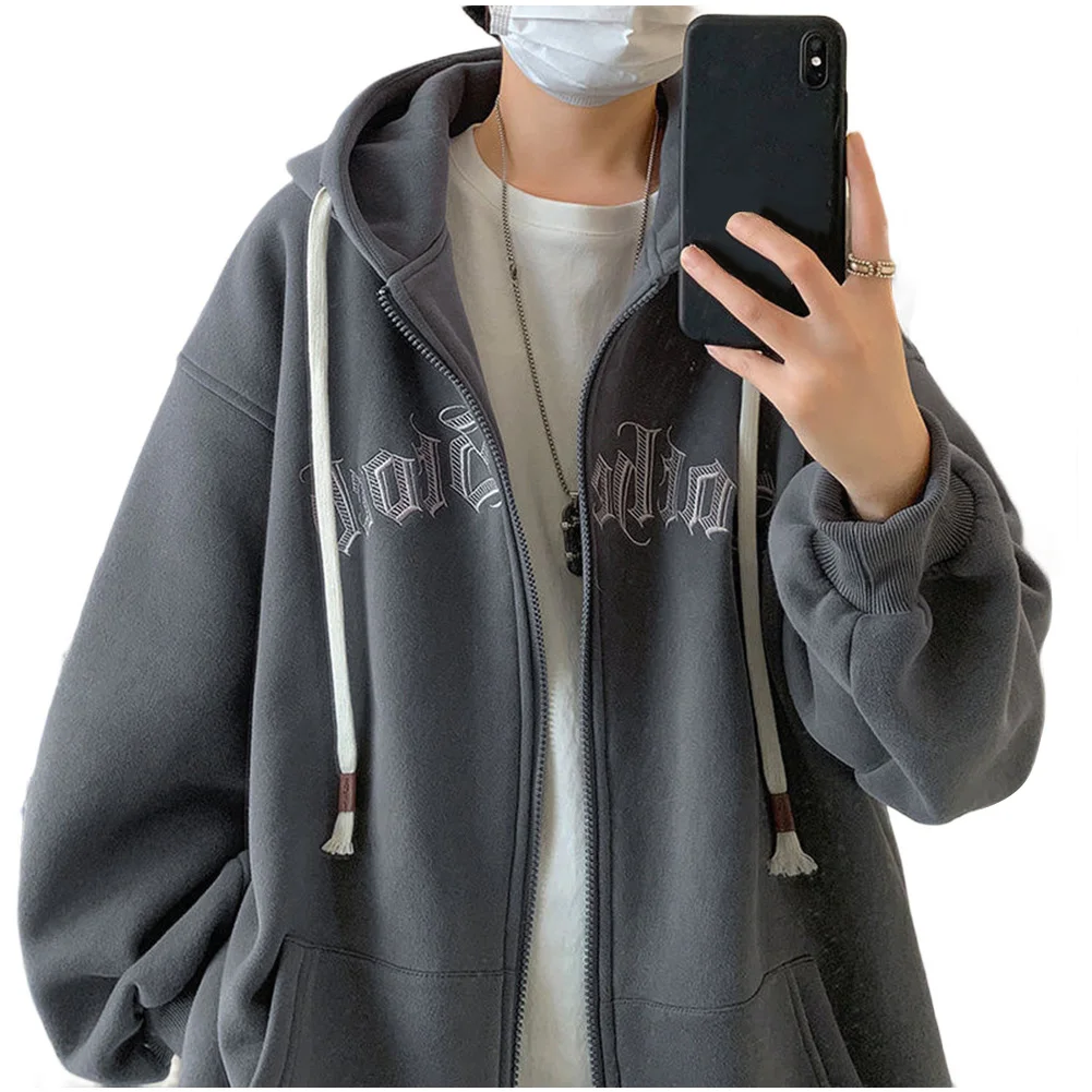 Casual Outings XL 2XL Hooded Casual Cardigan Casual Letter Printed Jacket Casual Wear Casual Daily Wear Hooded Neckline