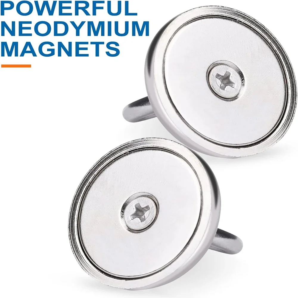 Super Strong Neodymium Magnets N52 Iman Ima Magnetic Fishing Magneat with Countersunk Hole Eyebolt for Salvage Fishing Magnet