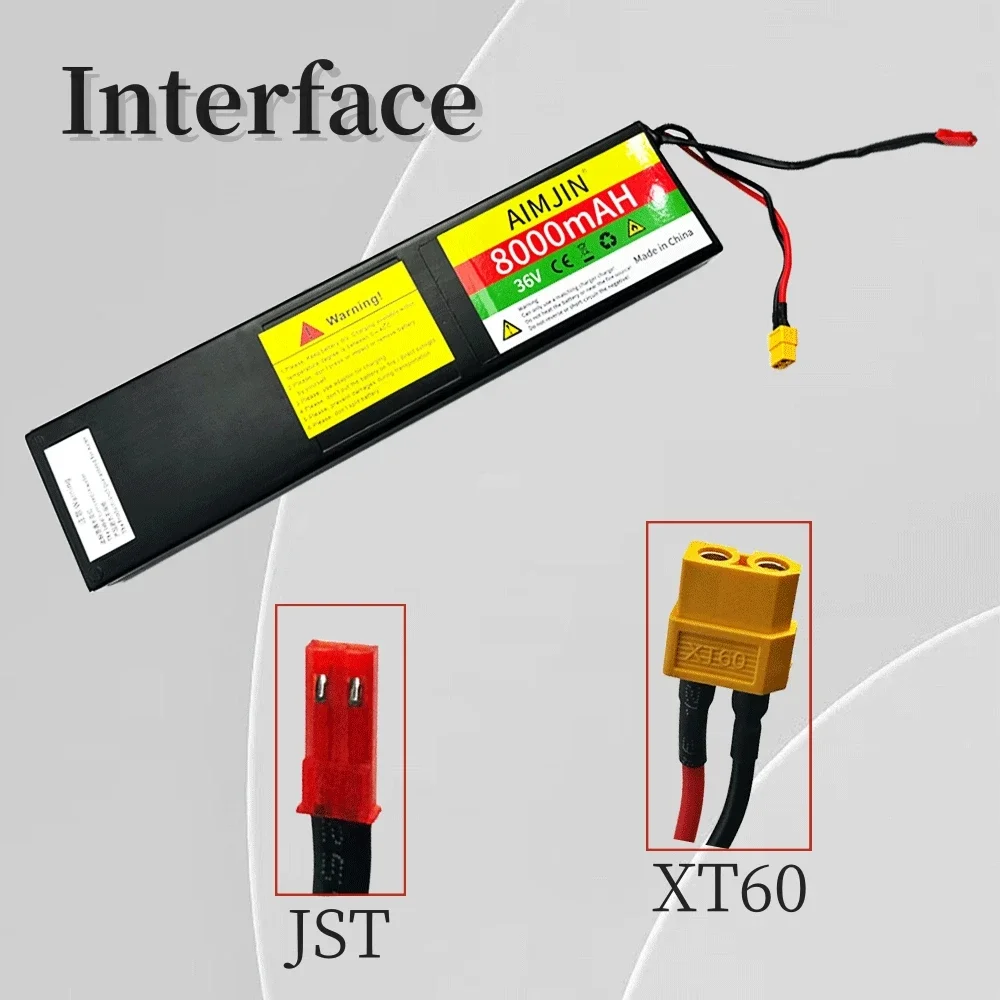 NOWY akumulator 36V 8000mAh 10S3P XT60 + interfejs JST do akumulatora skutera