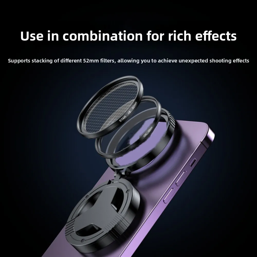 52mm Mobile Phone Polarizing Filter Remove Reflections High-definition CPL Phone Filter Portable Magnetic Phone Filter Lens